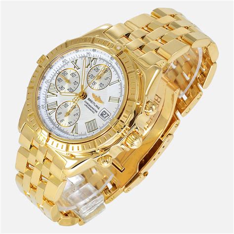 gold breitling price|solid gold Breitling watch.